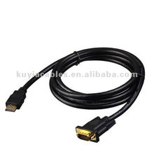 6FT 1.8M plateó HDMI al cable del convertidor del VGA 15Pin HD-15 e Cable video de la PC